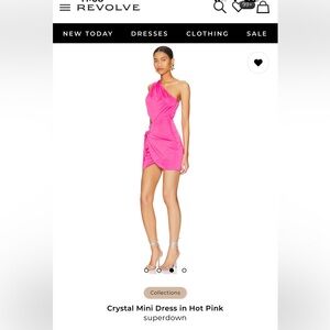 superdown Hot Pink Crystal Mini Dress